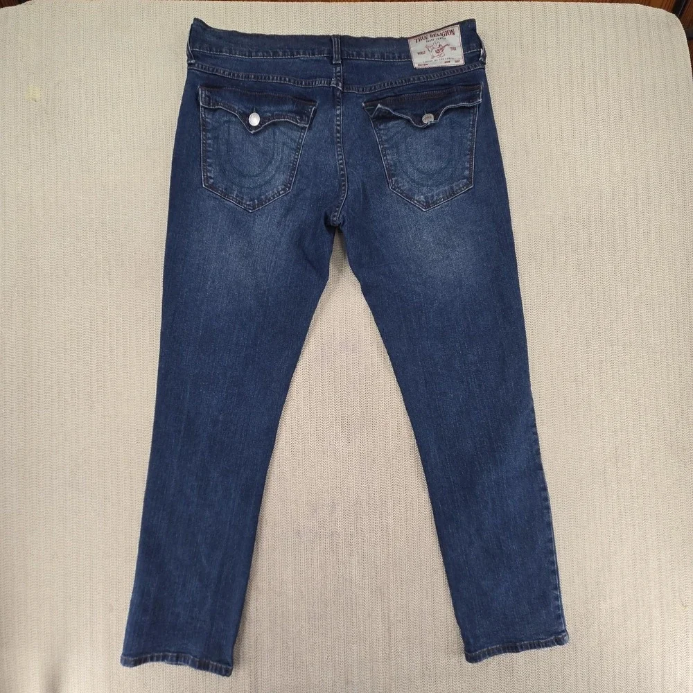 True Religion Jeans Mens 36x31 Blue Rocco Relaxed Skinny Stretch Denim Pants